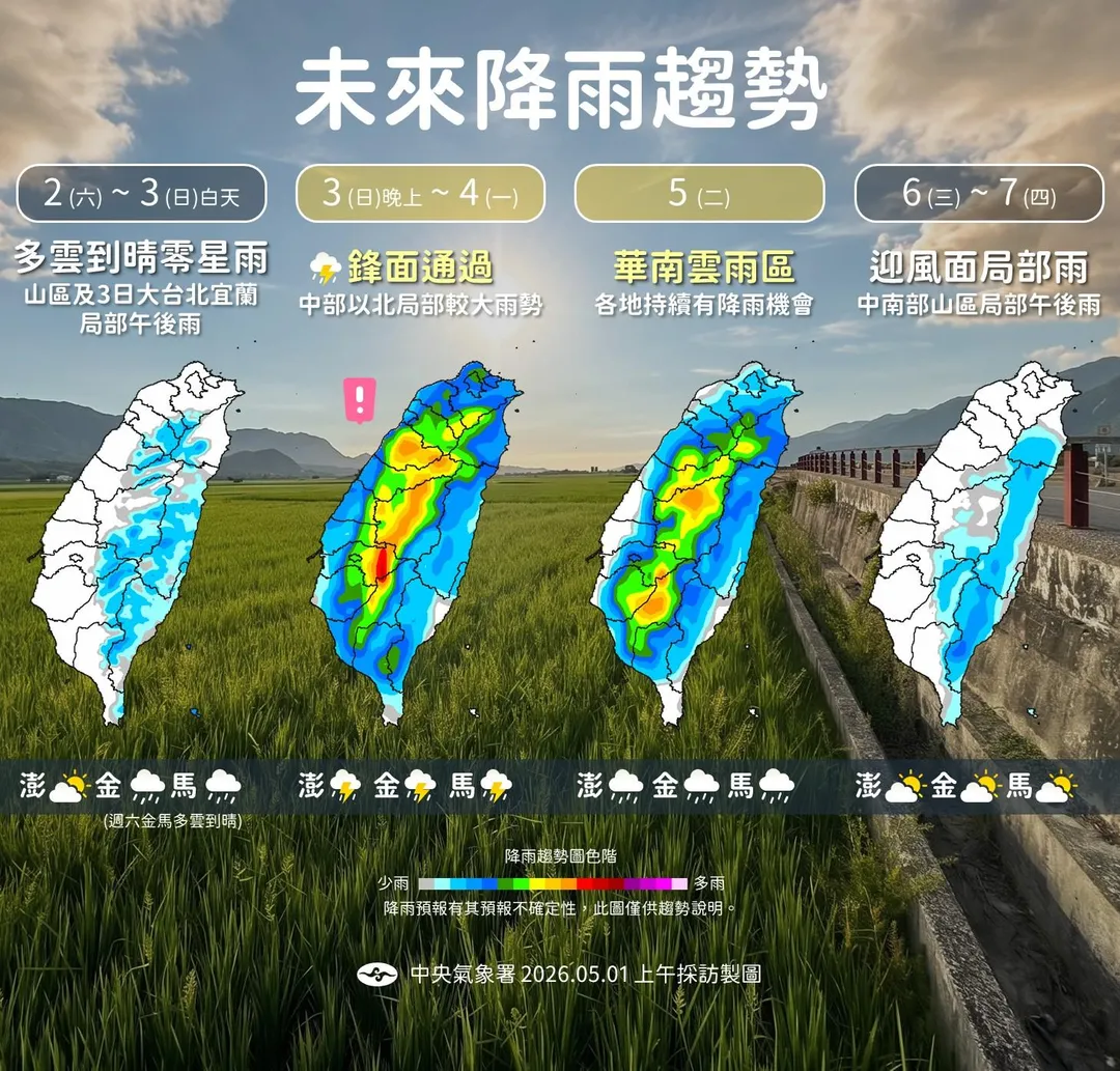 未來降雨趨勢。（圖／中央氣象署）