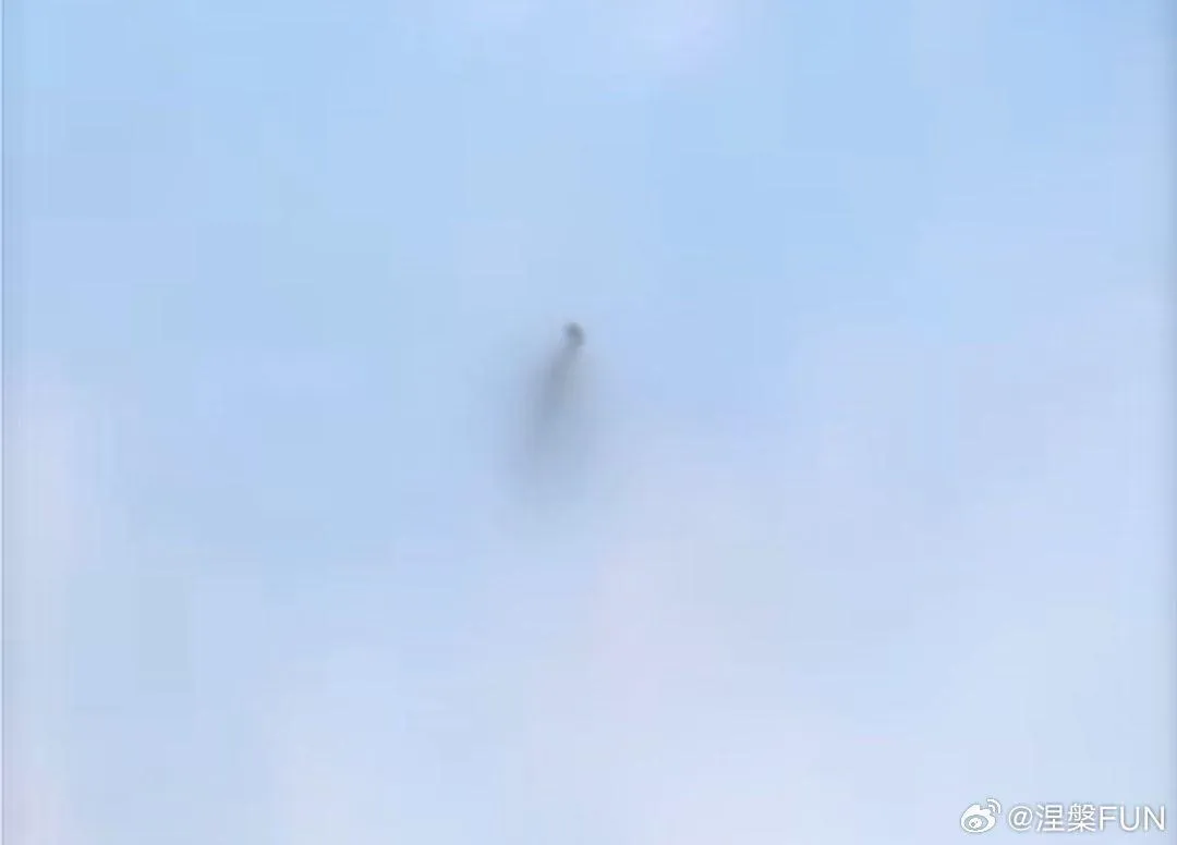 西安上空出現形似飛龍神秘黑影，盤旋近1小時。（圖／翻攝微博）