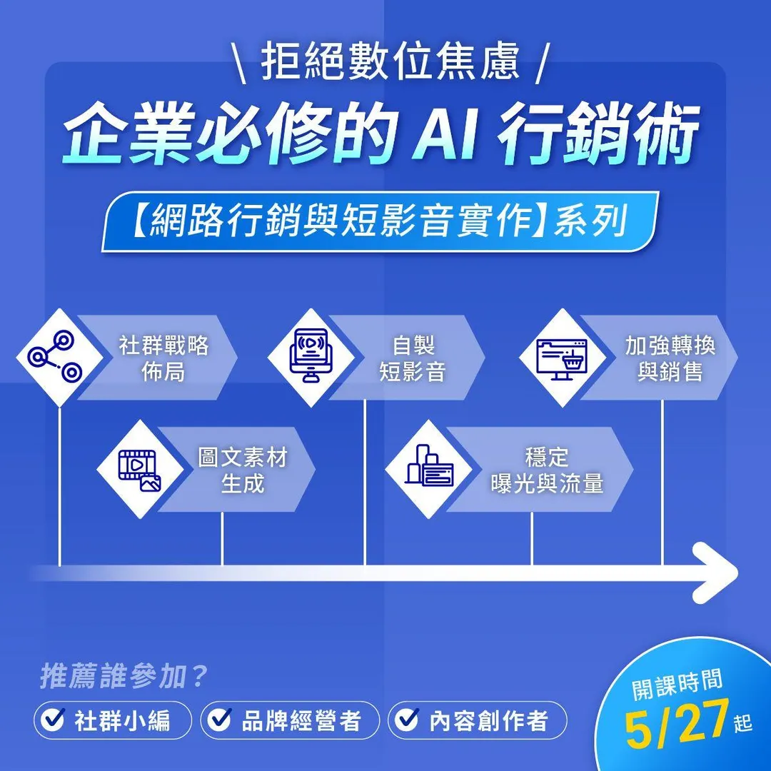網路行銷與短影音實作。(圖/台北市政府提供)