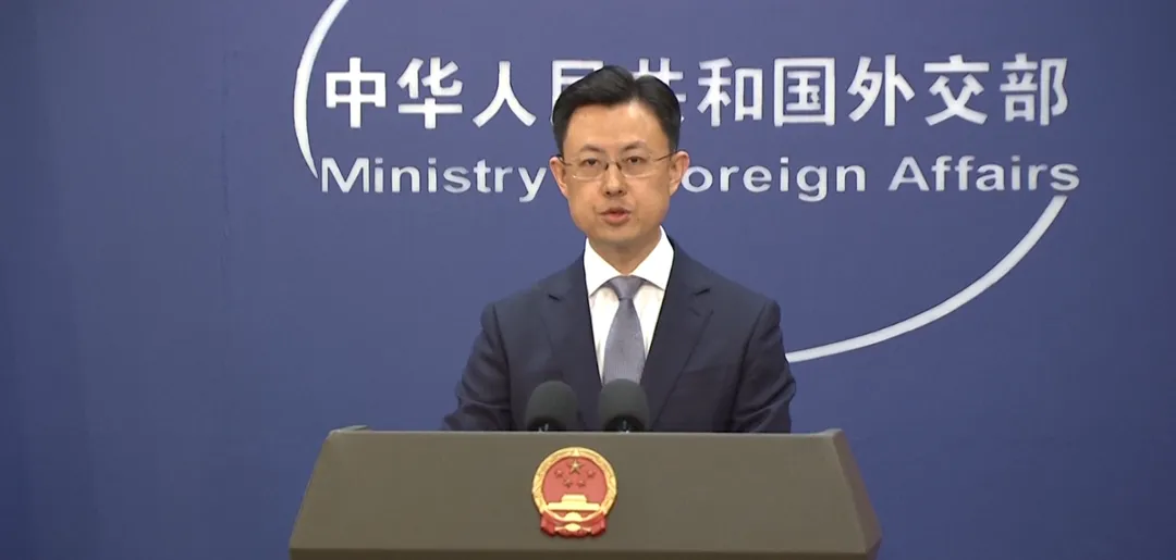 郭嘉昆在大陸外交部例行記者會上。（圖／CCTV+）