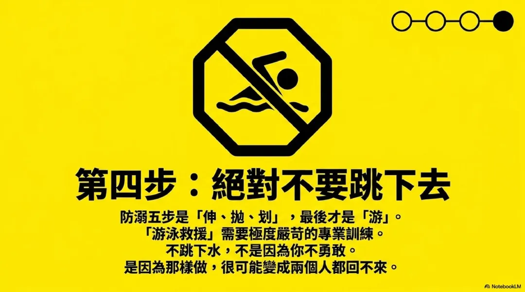 「消防神主牌」強調,最重要的是「不要跳下去」。(圖/翻攝自臉書/消防神主牌)