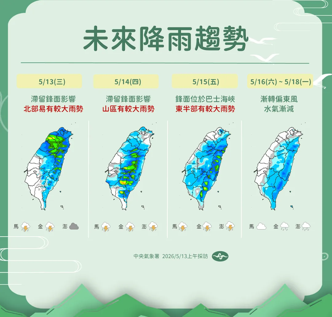 未來降雨趨勢。（圖／氣象署）