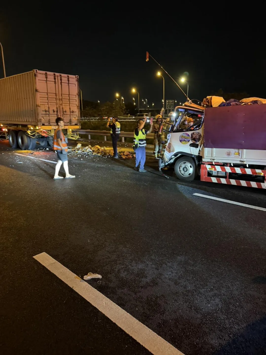 車禍現場。(圖/台南道路救援張家班授權提供)