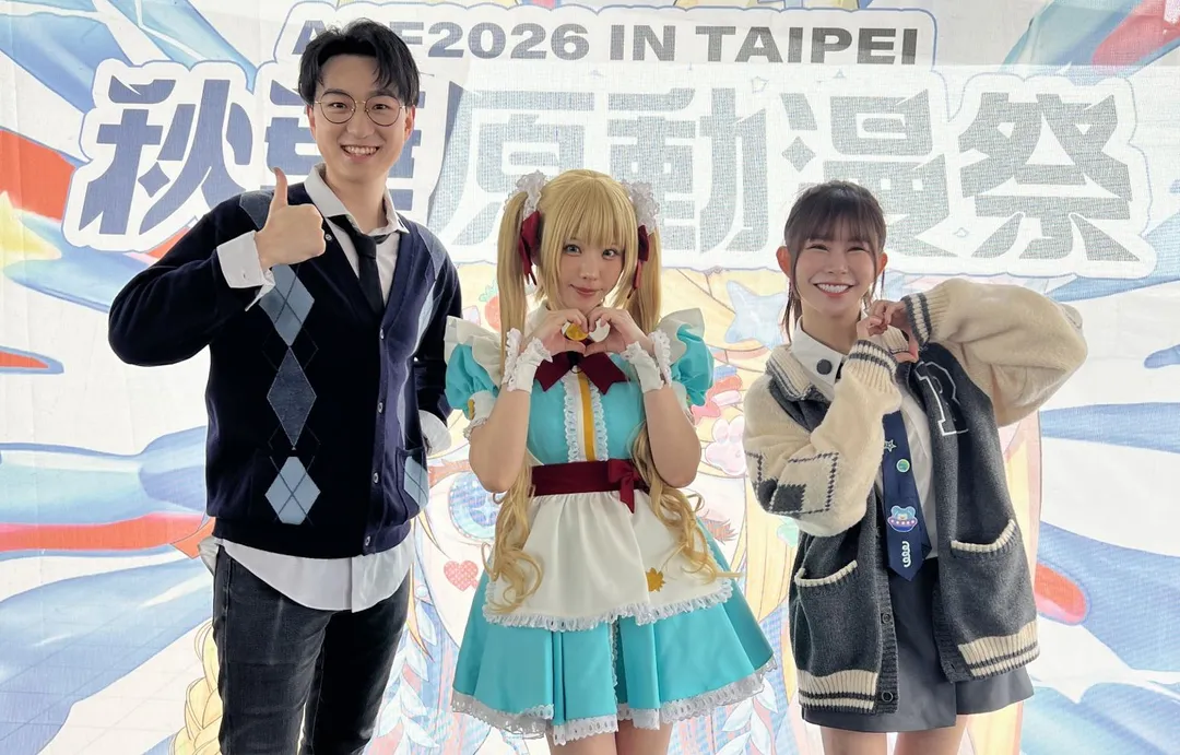 江大成與阿樂專訪日本Coser Enako（中）。（圖／《新電玩大觀園》提供）