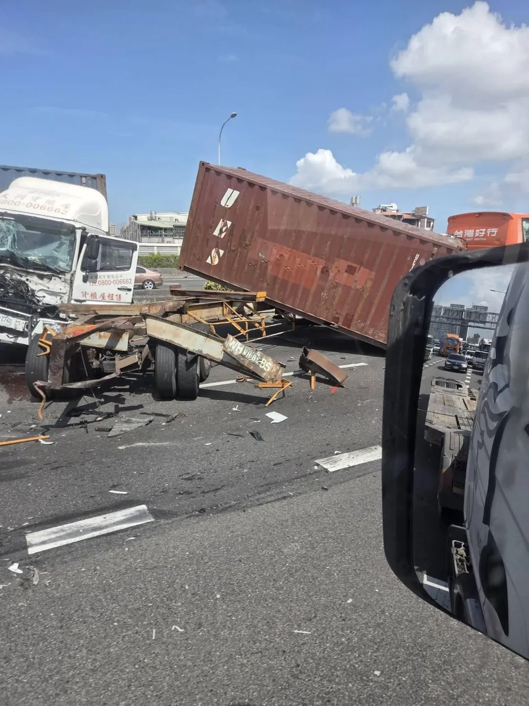 車禍現場。（圖／台南道路救援張家班群友提供）