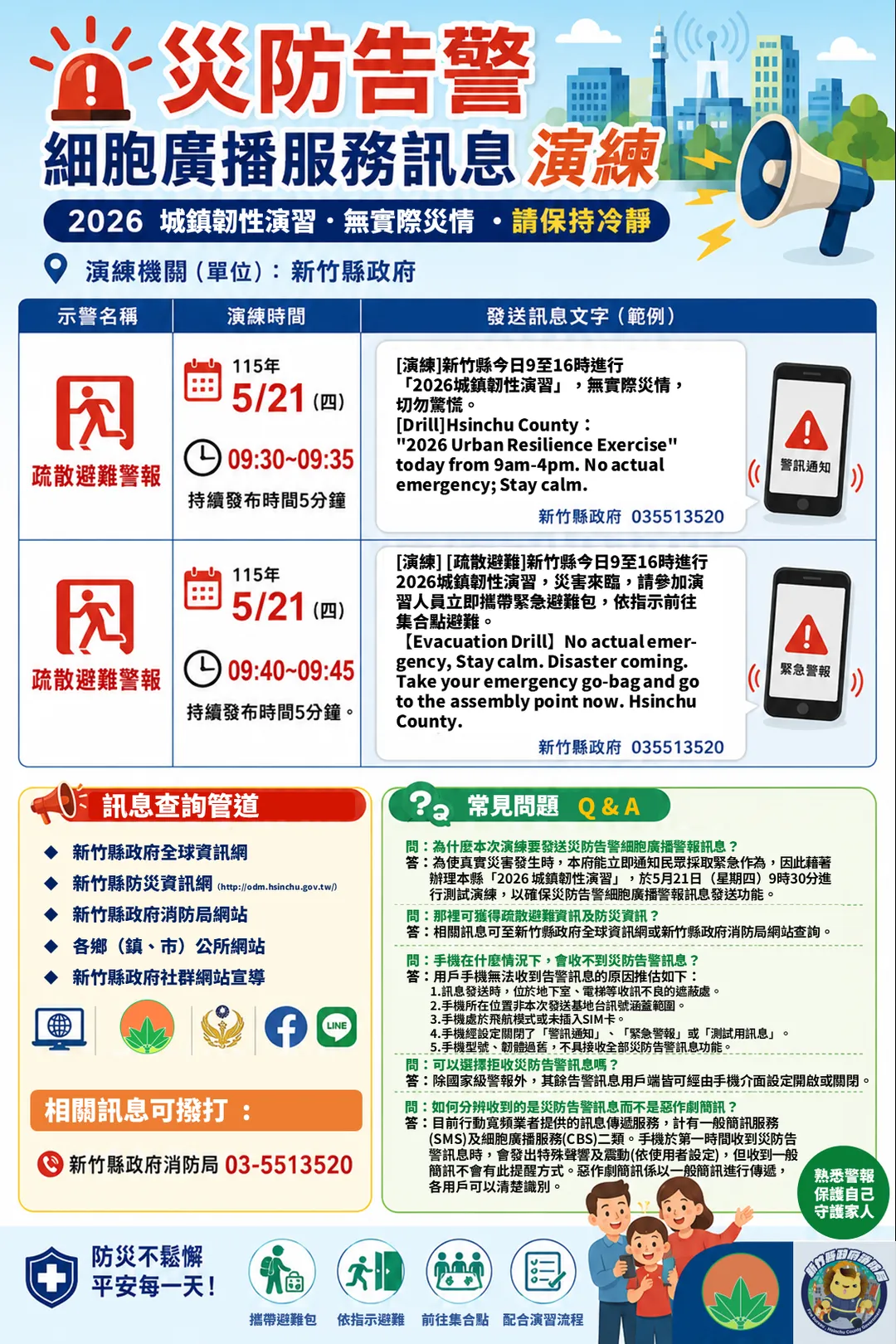 新竹縣政府將於5月20日至21日舉辦「2026城鎮韌性演習」。（圖／新竹縣政府提供）