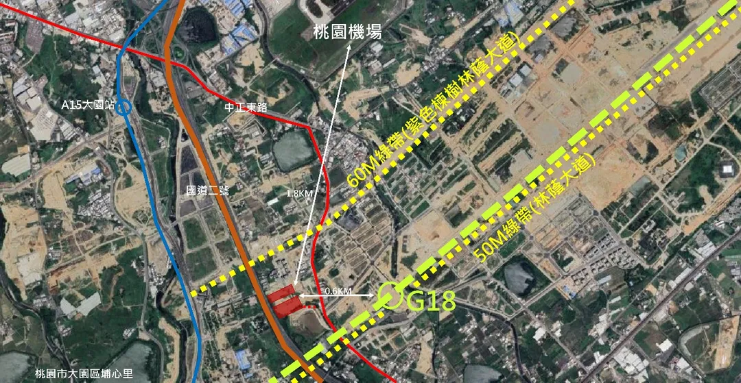 桃園航空城橫埔段基地位置