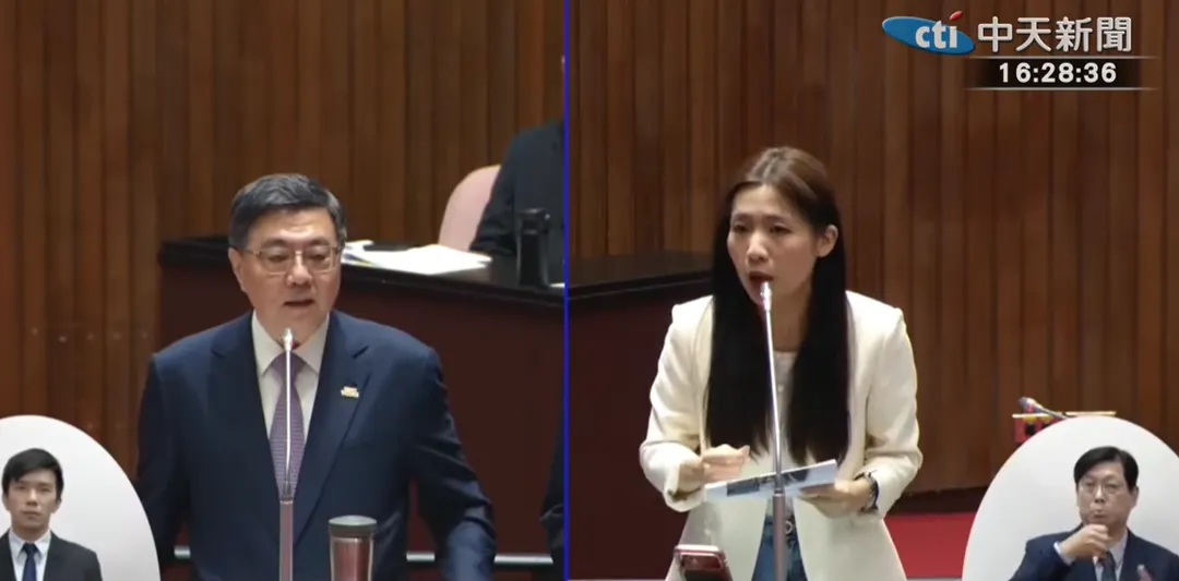 川普說要與「running Taiwan」的人談話,指的是誰,卓榮泰被問及此事時一度語塞。(圖/中天新聞)