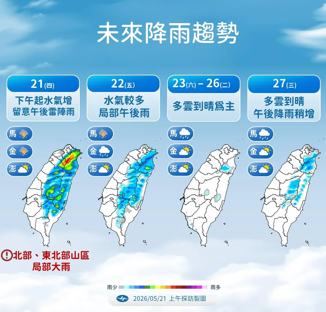 未來降雨趨勢。(圖/中央氣象署)