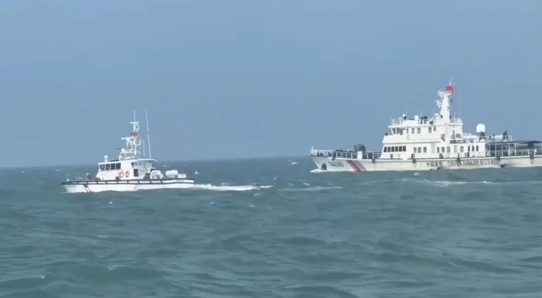 大陸海警船今下午再度侵擾金門海域。（圖／翻攝畫面）