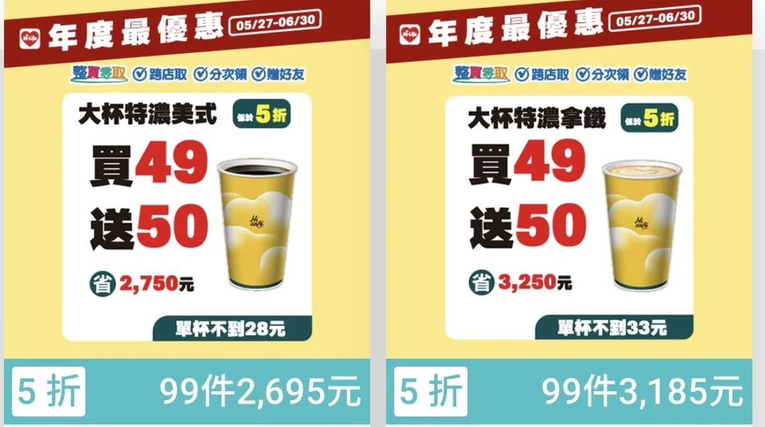 咖啡優惠。（圖／萊爾富超商）