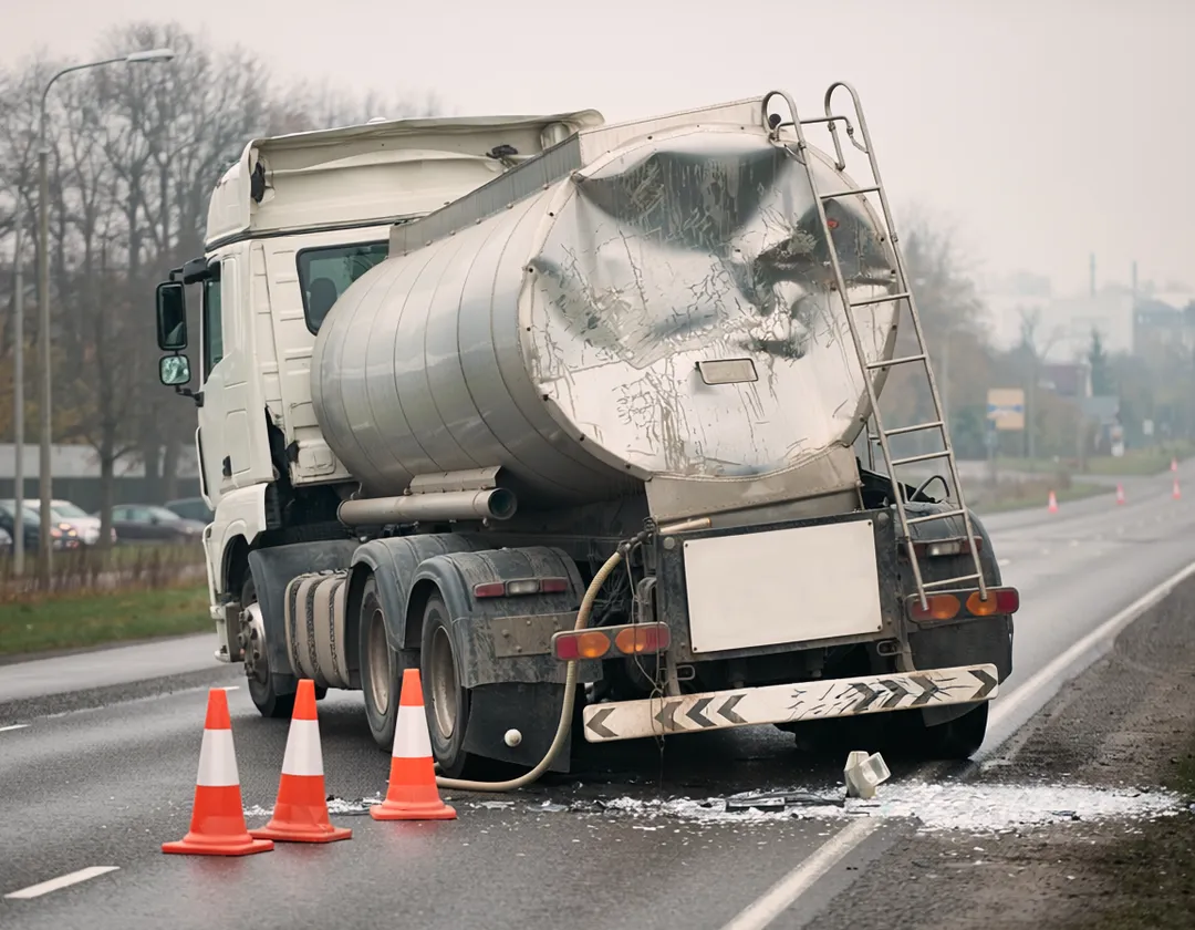 氫氟酸槽車遇追撞「化骨水」外洩。（示意圖／AI生成）