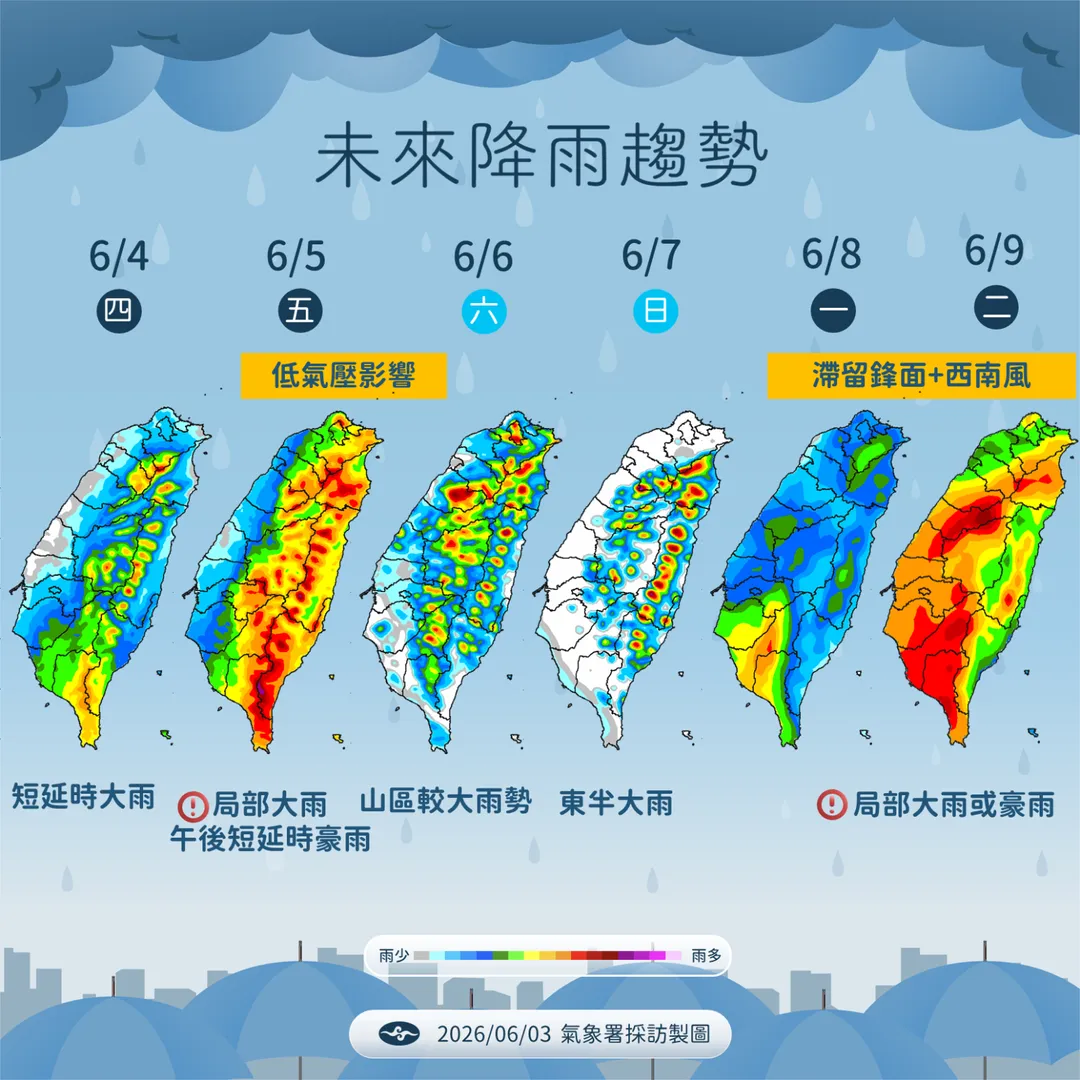 未來降雨趨勢。（圖／氣象署）