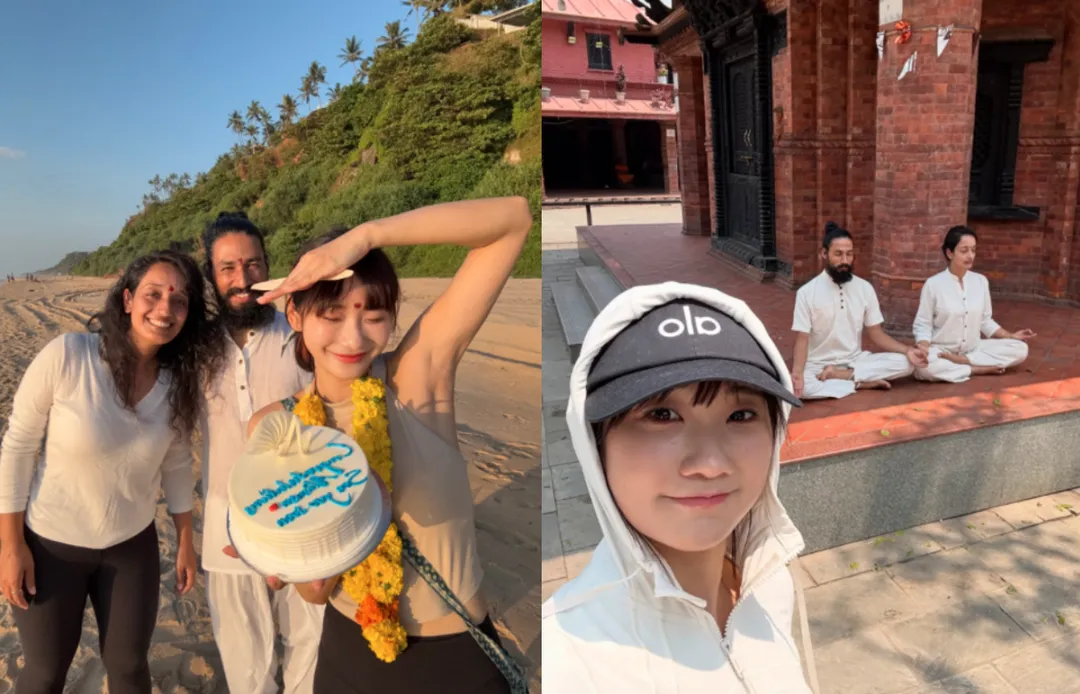 愛莉莎莎與尼泊爾瑜伽老師拉傑（Raj）鬧翻。（圖／翻攝自愛莉莎莎臉書）