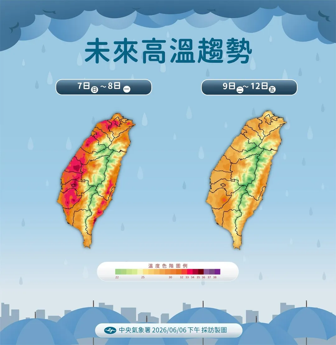 未來高溫趨勢。（圖／中央氣象署提供）
