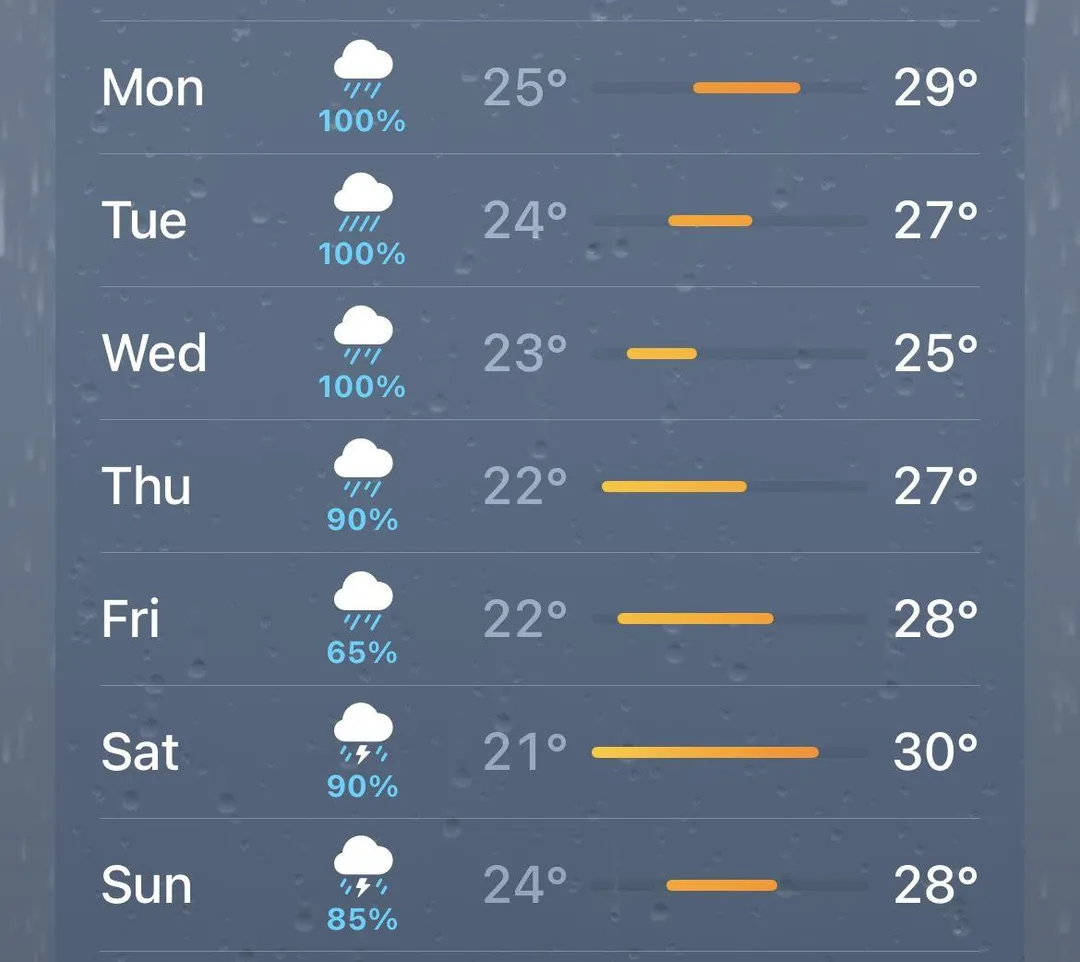民眾抱怨iPhone內建的天氣App預報準確度不高。（示意圖／翻攝畫面）