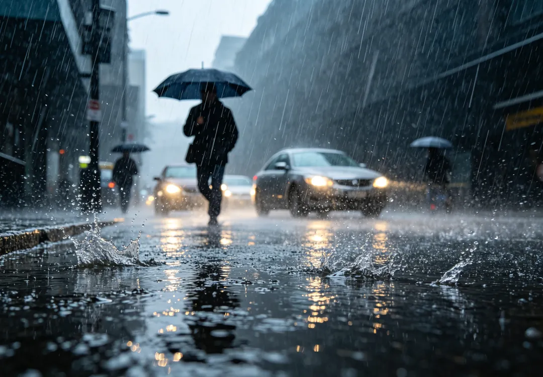 連日豪雨不只讓心情發悶，身體也可能同步「發炎」。（示意圖／AI生成圖）