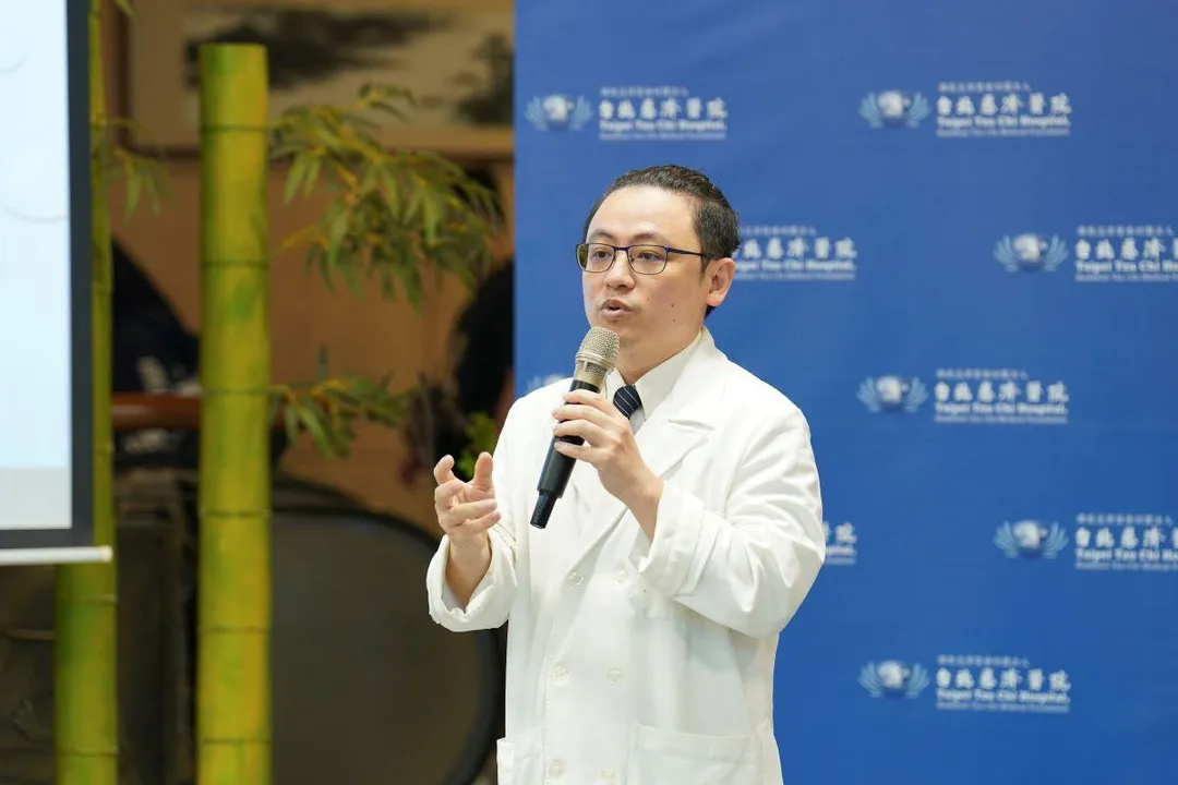張健輝醫師呼籲除了定期篩檢外，維持健康飲食、規律作息，也有助降低乳癌風險。（圖／台北慈濟醫院）