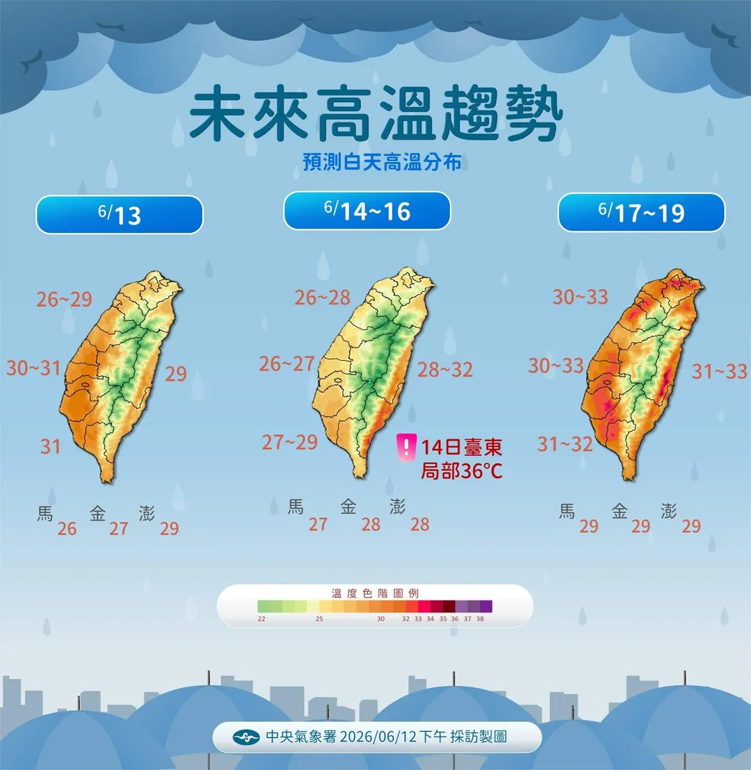 未來高溫趨勢。（圖／中央氣象署）