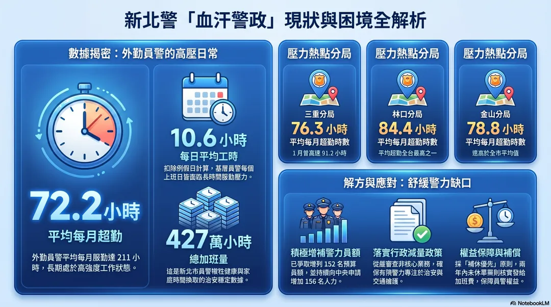 新北警工作概況剖析。（圖／AI製表）