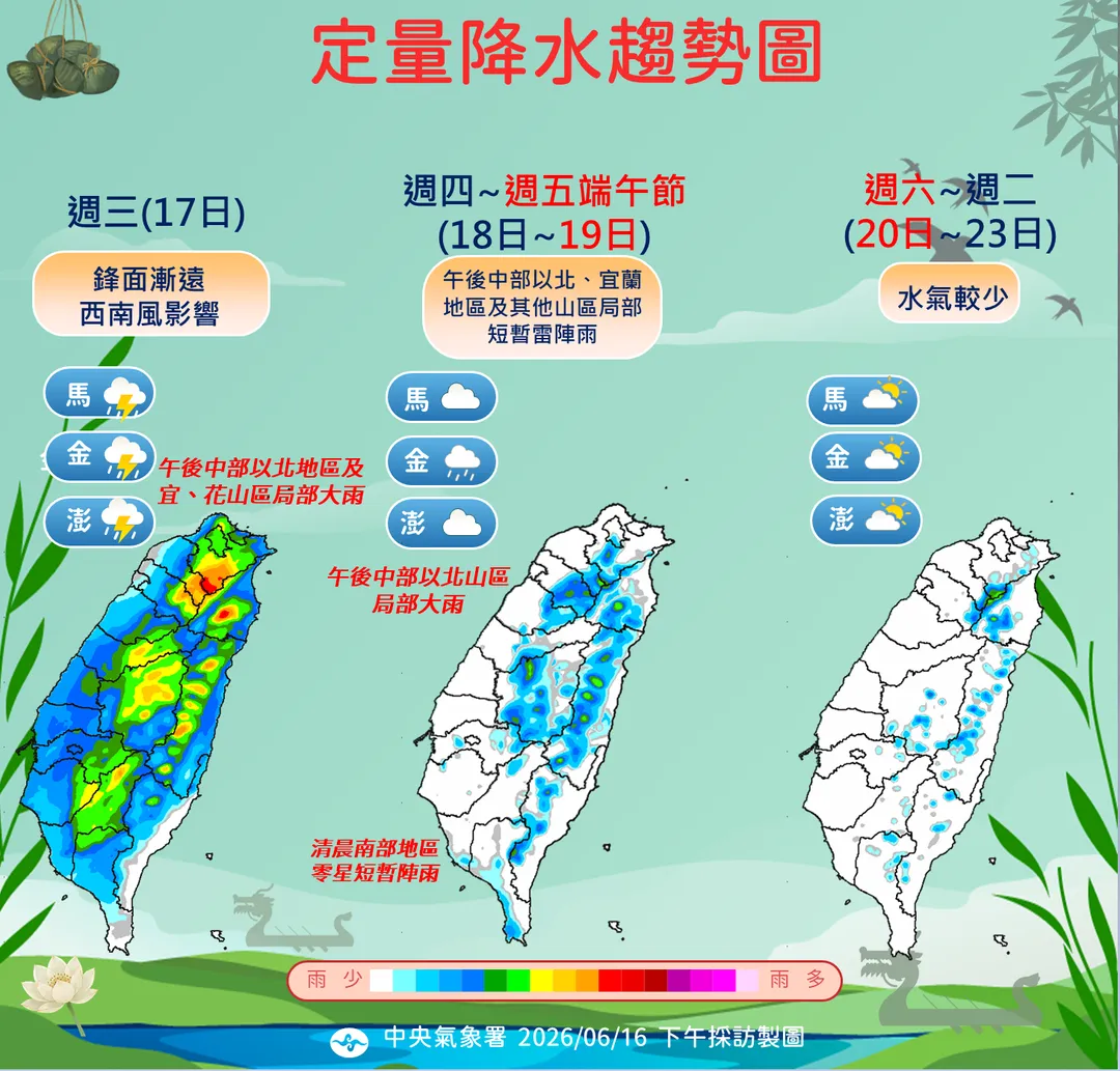 未來降雨趨勢。(圖/氣象署)