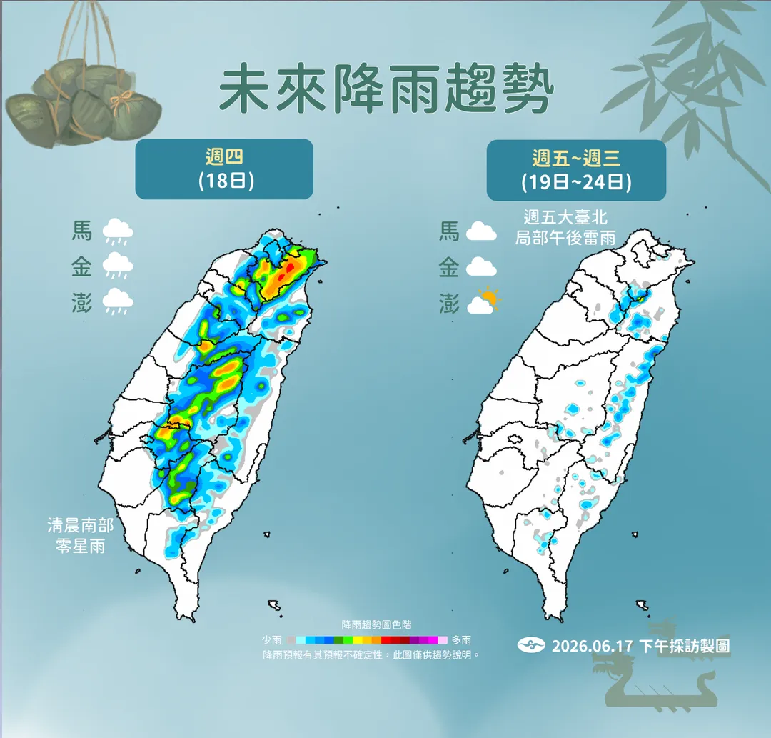 未來降雨趨勢。(圖/氣象署)