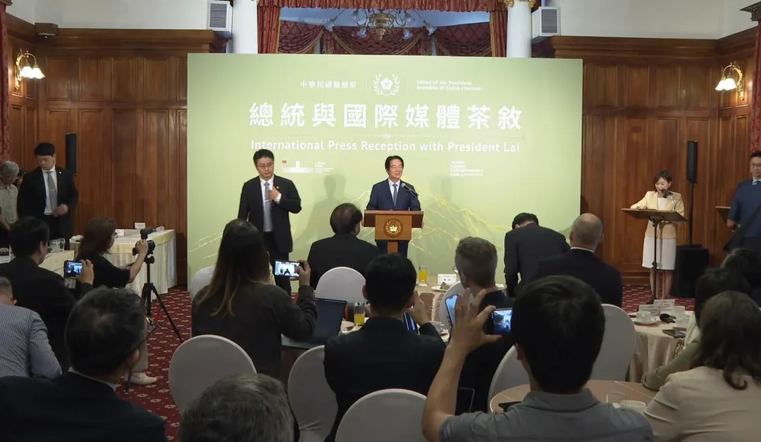 賴清德總統與國際媒體茶敘。（圖／總統府）