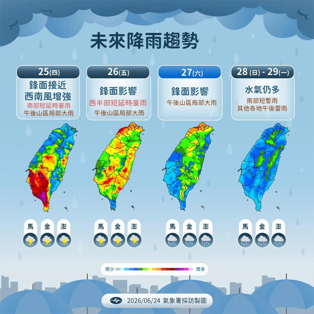 未來降雨趨勢。（圖／中央氣象署）