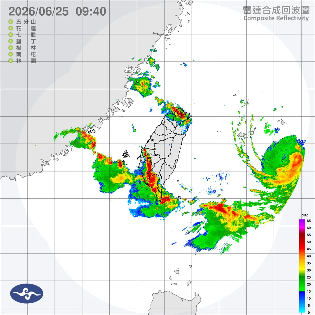 鋒面接近及西南風增強影響，南部地區易有短延時強降雨。（圖／中央氣象署）