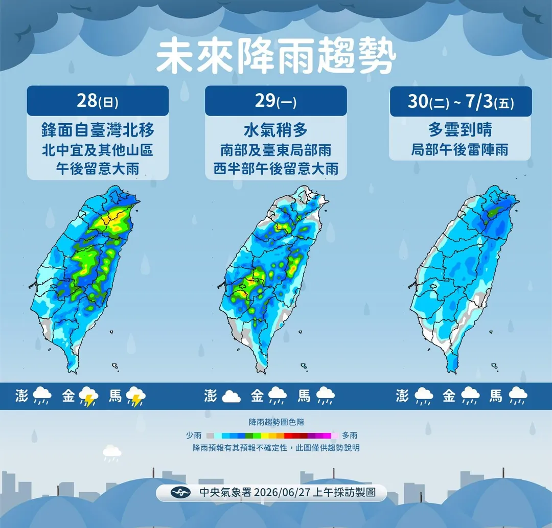 未來降雨趨勢。（圖／中央氣象署）