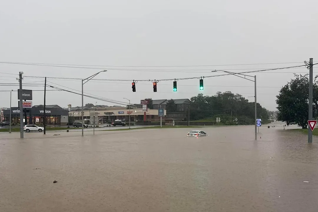 美國肯塔基州豪雨成災。（圖／美聯社）