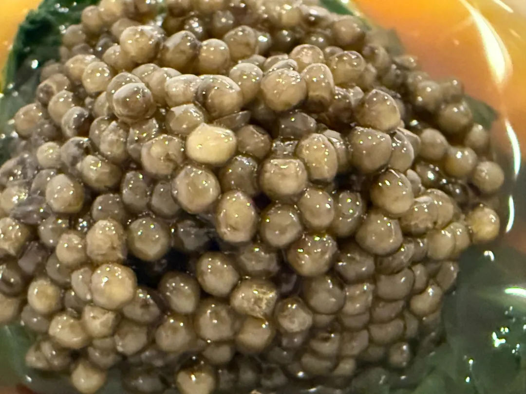 一般五倍份量的魚子醬。（圖／黃宏輝提供）