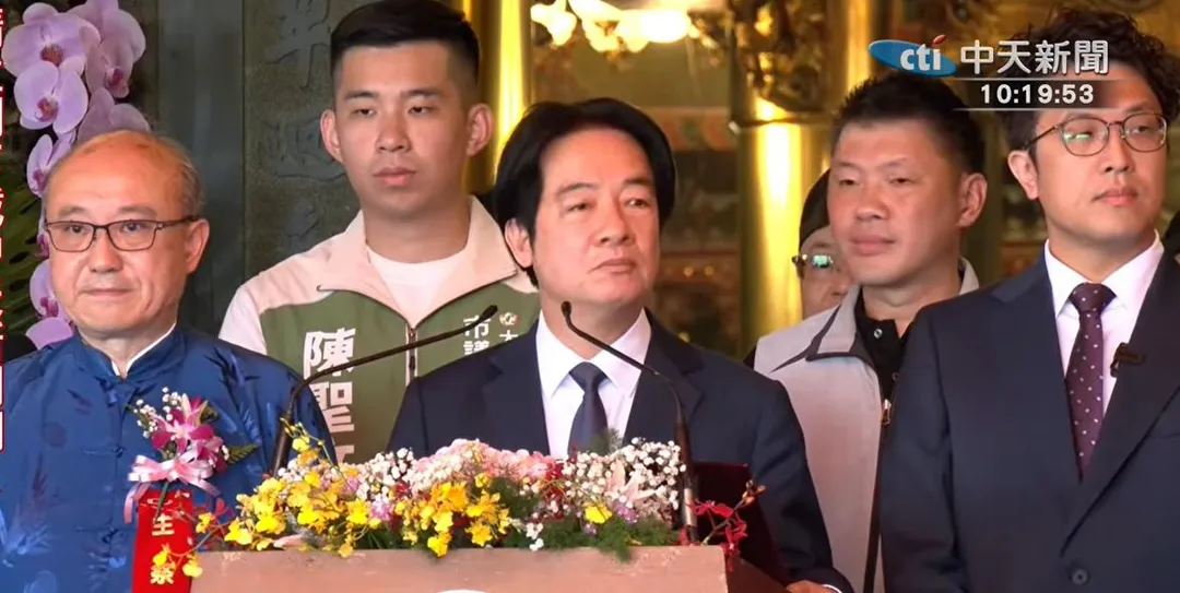 賴清德出席指南宮成道大典。（圖/中天新聞）
