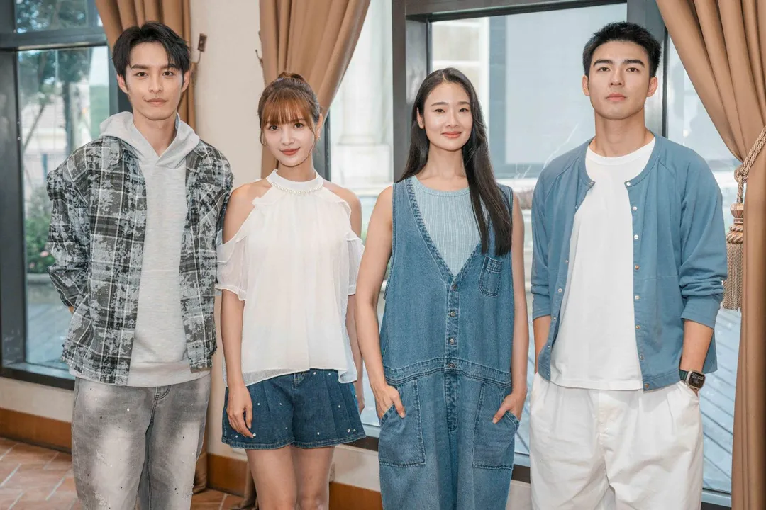 曹佑寧（左起）、吳子霏、茱蒂蒙與陳昊森，四人有許多情感糾葛。（圖／TVBS 提供）