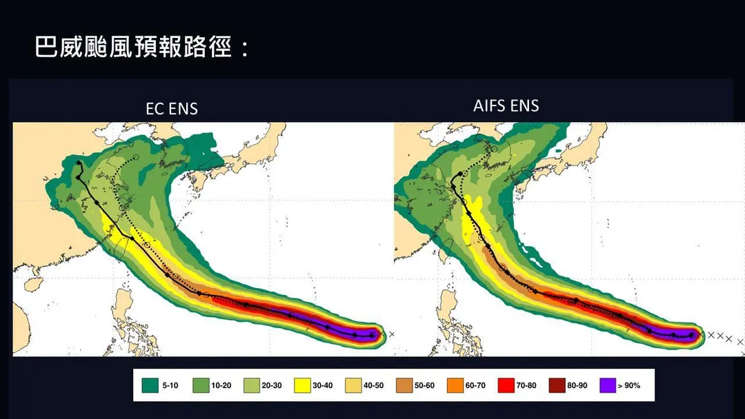 針對各國預報模式，賈新興提出可能的颱風路徑情景。（圖／翻攝賈新興臉書）