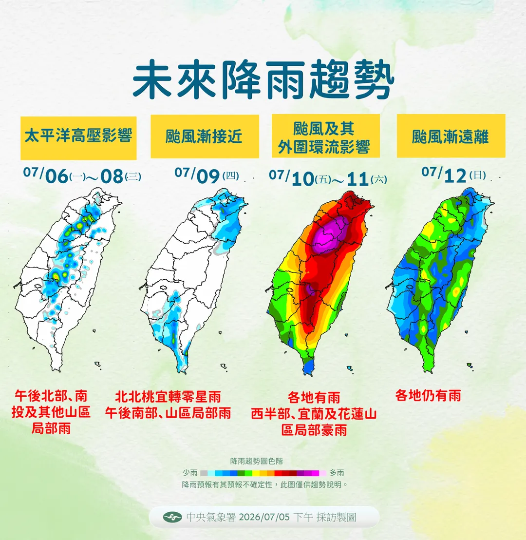 未來降雨趨勢。(圖/氣象署提供)