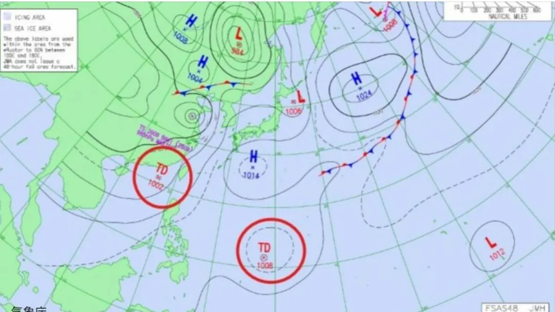 預計明天晚間將生成2個熱帶性低氣壓。（圖／翻攝自RSK山陽放送）