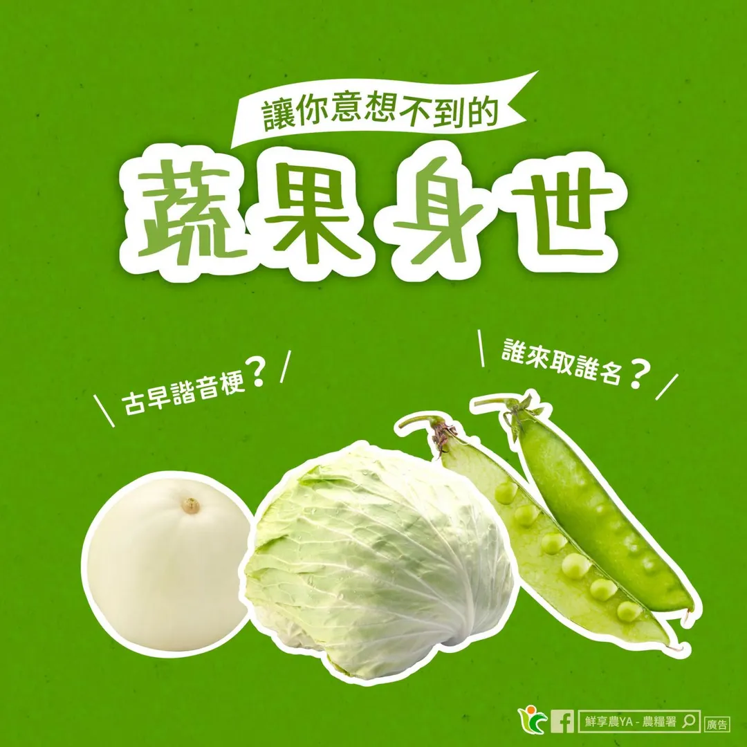 農糧署臉書粉絲專頁「鮮享農YA－農糧署」分享美濃瓜、高麗菜與荷蘭豆3種食材名稱由來。（圖／翻攝鮮享農YA－農糧署）