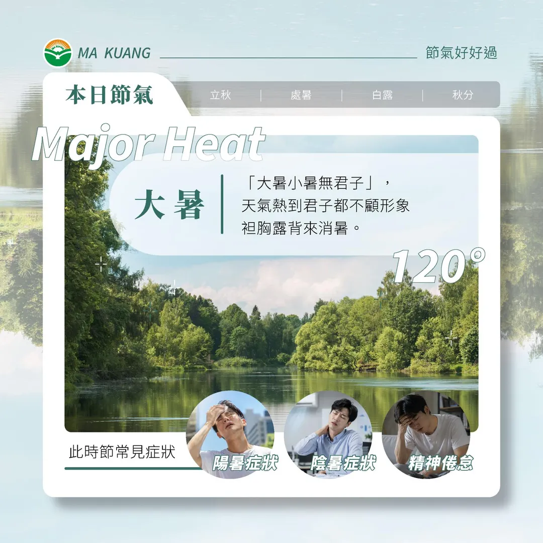 大暑期間氣候濕熱，民眾除了留意中暑風險，更應把握此時進行中醫調理。（圖／馬光中醫）