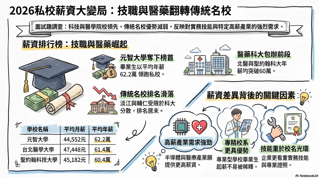 2026私校薪資趨勢分析。（圖／AI製表）