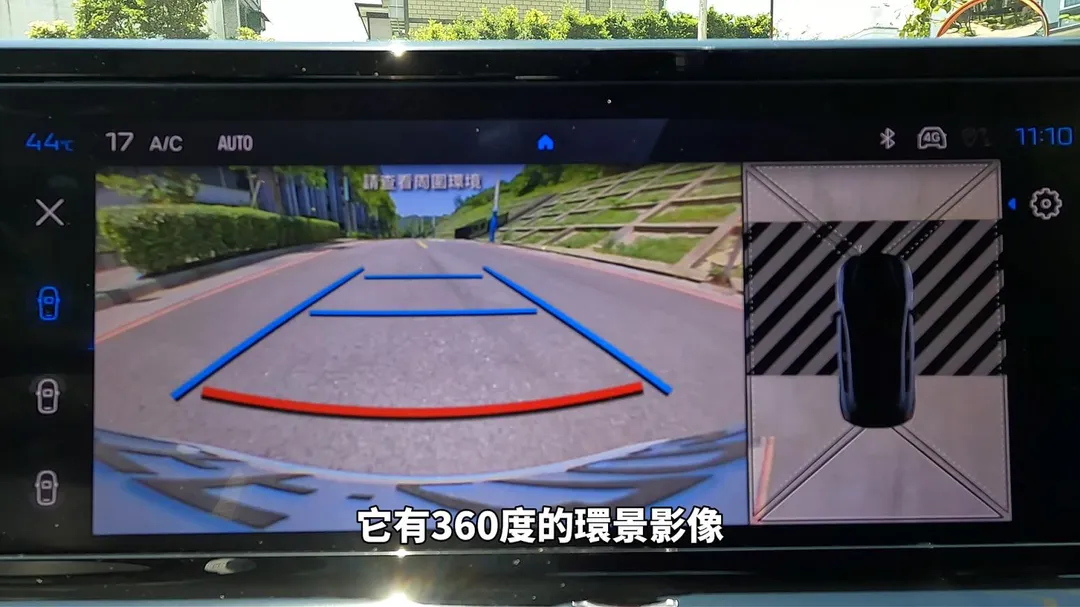 配備360度環景影像，提升停車與低速行車便利性。（圖／中天車享家朱朱哥來聊車）