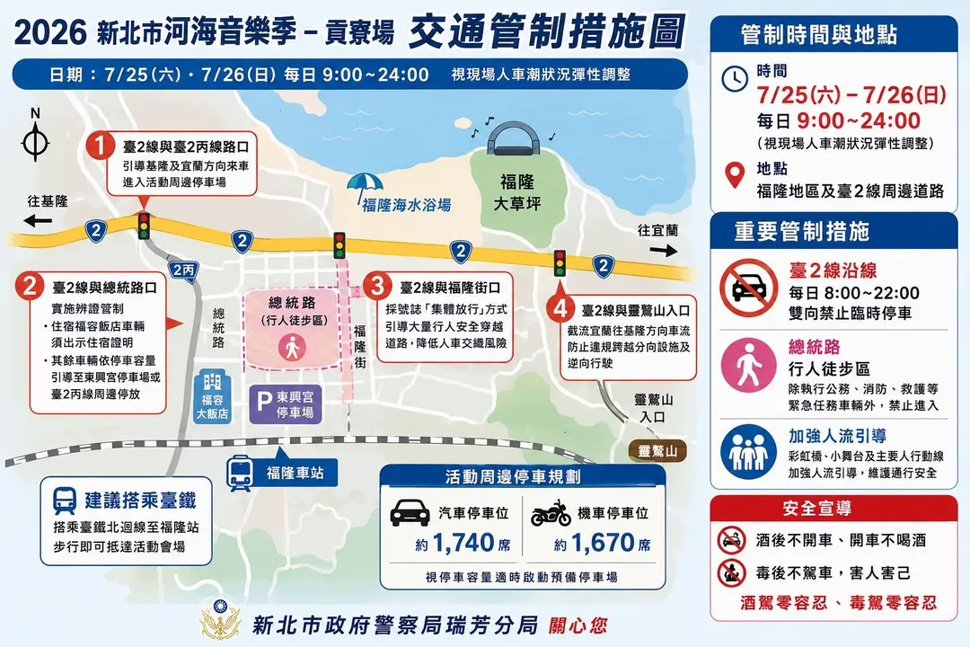 新北河海音樂季明後天在福隆舉辦警方將於周邊交管。（圖／翻攝畫面）