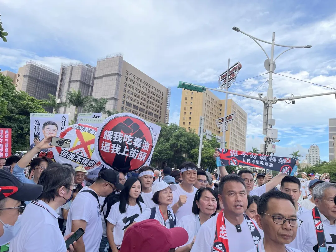 民眾黨隊伍抵達凱道。（圖／中天新聞）