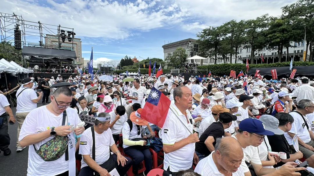 凱道現場下午已爆滿。（圖／中天新聞）