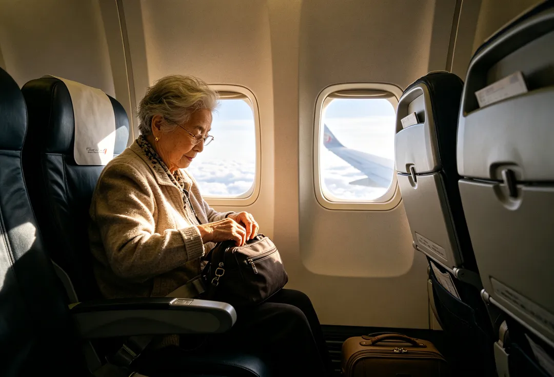 一名85歲女性搭乘約2至3小時短程航班赴日本旅遊，返國後左腿逐漸腫脹疼痛、影響行走，就醫確診為深層靜脈血栓。（示意圖，非當事人／AI生成圖）