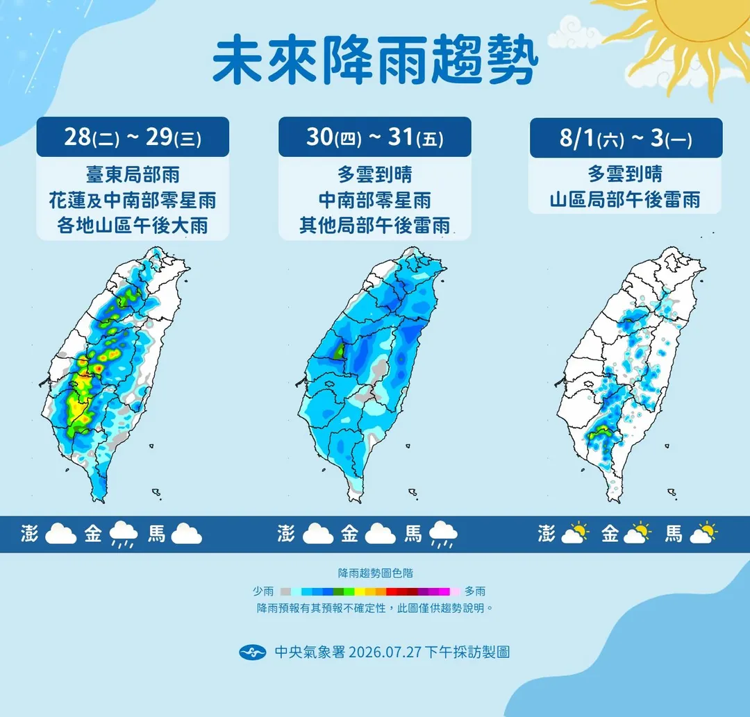 未來降雨趨勢。（圖／中央氣象署）