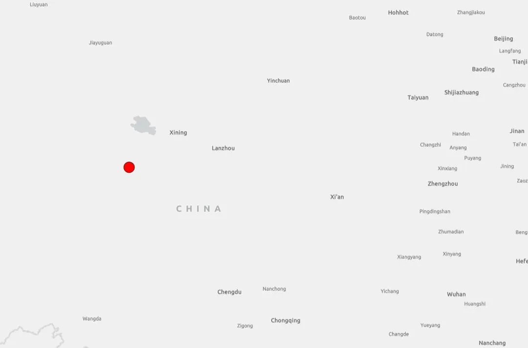 青海海南州興海縣發生規模5.7地震。（圖／USGS）
