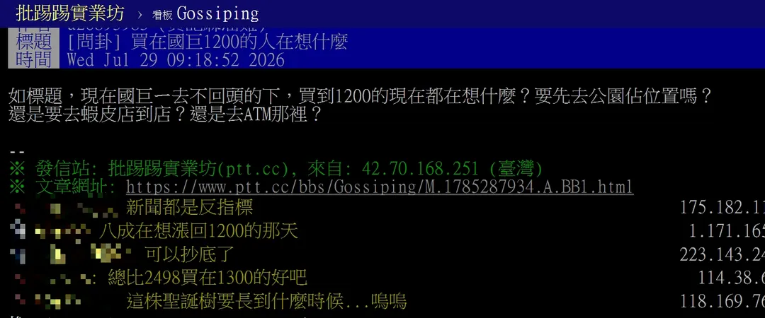 網友留言。（圖取自批踢踢）