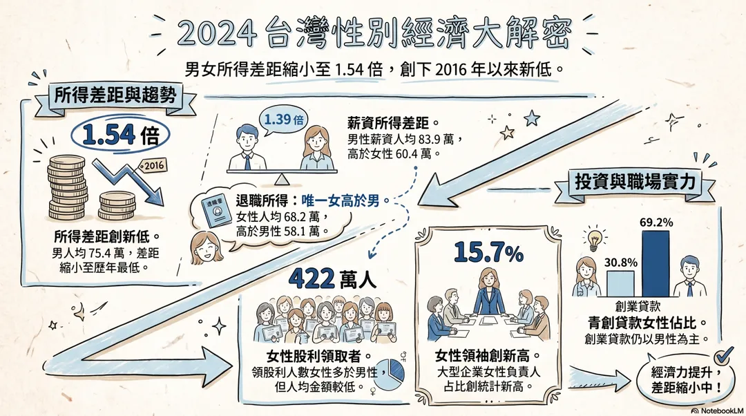 2024台灣性別經濟大解密。(圖/AI製圖)