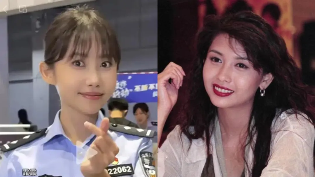 上海女警「徐小匯」撞臉邱淑貞暴紅。(圖/翻攝微博)